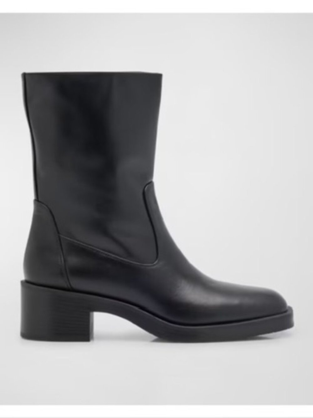 New Stuart Weitzman Kaia Leather Ankle Boot Black Sz 9.5